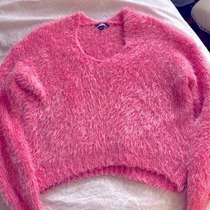 Barbie pink feathered sweater